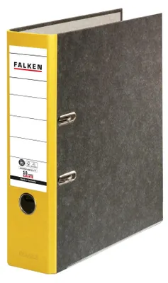 Produktbild von Falken 20x Ordner RC-Wolkenmarmor A4 farbiger Rücken 80mm Rücken gelb 80024813F