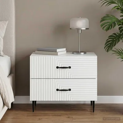 Produktbild von vidaXL Nachttisch Weiß 62 x 34,5 x 47,5 cm Holzwerkstoff