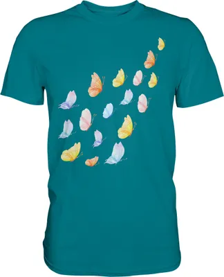 Produktbild von Frauen Pastel Schmetterlinge T-Shirt – Diva Blue / L