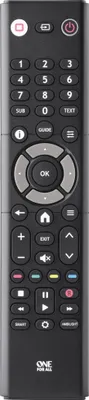 Zdjęcie produktu dla One For All TV Replacement Remotes URC1313, TV, Podczerwień, Naciśnij przyciski, Czarny, Szary