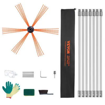 Immagine prodotto di Scopa per canna fumaria da 7 m, set di spazzole per camino (7 aste incluse), scopa per camino, scopa in nylon per camino, scopa per canna fumaria, scopa per cenere, scopa per canna fumaria, scopa per tubi del camino