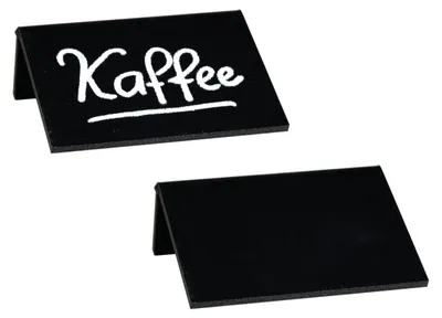 Produktbild von 6x Tisch-Kreidetafeln PVC schwarz ca. 7.5x5x2.5cm DIN A8