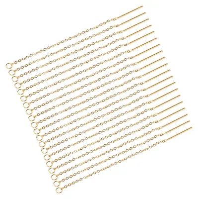 Produktbild von 20er-Set 2,4-Zoll-Ohrstecker aus Edelstahl mit O-Kette – elegante Kettenohrringe für Damen, ideal für Verabredungen und Reisen