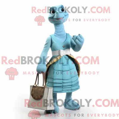 Obrázok produktu pre Maskot spoločnosti REDBROKOLY: obľúbená modrá morská korytnačka v šatách a s kabelkou