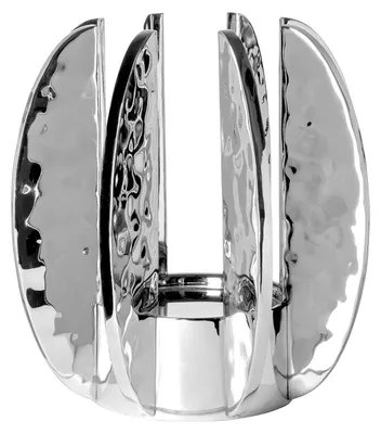 Produktbild von GLAMOUR Windlichtfuß - H.31cm x D.31cm - silber - Edelstahl/vernickelt