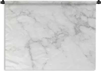 Produktbild von MuchoWow® Wandteppich Wandbehang Marmor - Weiß - Grau - Luxus - Marmoroptik - Stein 150x112.50 cm Tapisserie Dekoration Wandtuch - Wanddecke - Wandteppiche