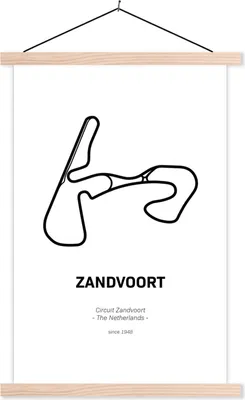 Produktbild von MuchoWow® Textilposter Rundkurs Zandvoort - Formel 1 40x60 cm mit holzfarbenen Rahmen - Poster