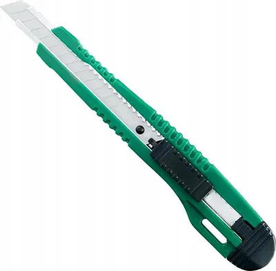 Produktbild von Grüner Segment-Tapetenmesser 9mm - Euro-RTM Schneidemesser mit Kunststoffgriff und austauschbarem Kohlenstoffstahlklinge