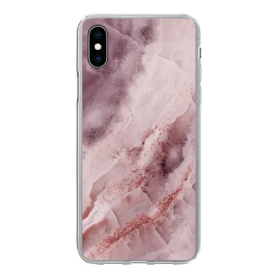 Produktbild von MuchoWow® Handyhülle Schutzhülle Hülle für iPhone Xs Naturstein - Rosa - Luxus Silikon Softcase Handy Hülle - Handytasche