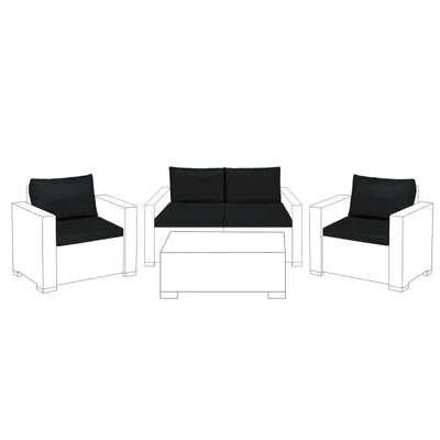 Produktbild von Gartenmöbel Polster Set für Rattanmöbel mit wasserabweisendem Bezug, Sitz- & Rückenkissen, 8 Stück