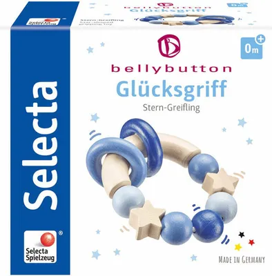 Immagine prodotto di Selecta Spielzeug Glücksgriff Greifling, Kleinkindspiel, Kleinkindspielzeug, Holz, Blau, 7.5 cm, 64010