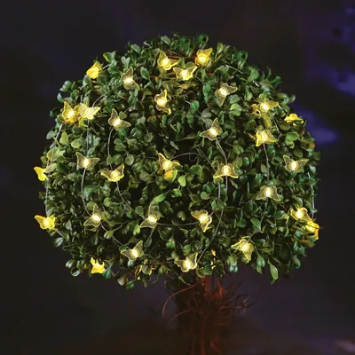 Productafbeelding van GLOBIZ Zonnepanelen verlichting - vlinder - 2,4 meter - 25 warmwitte LED's