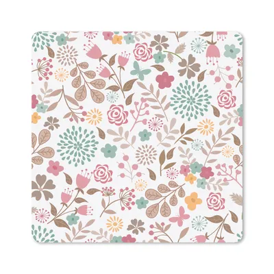 Produktbild von MuchoWow® Mauspad Mousepad Blumen - Muster - Farben 30x30 cm - Mousepads - Maus Mat - Pad - Mausunterlage - Gaming