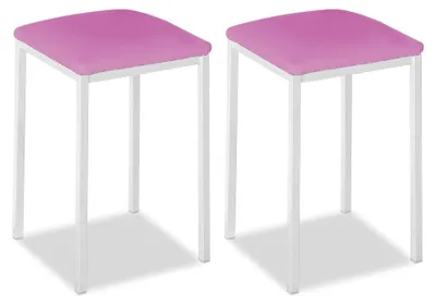 Productafbeelding van ASTIMESA metalen keukelstoel met open rugleuning, roze, 35 x 35 x 45 cm