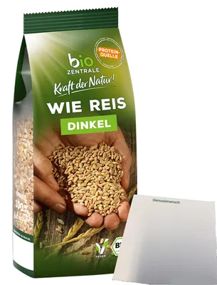 Produktbild von biozentrale Dinkel wie Reis (400g Packung) + usy Block