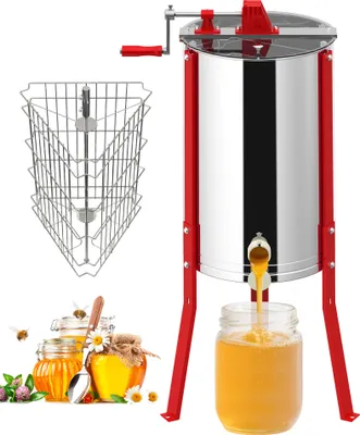 Produktbild von LARS360 Honigschleuder manuell 3 Waben Edelstahl Honigextraktor mit Handkurbel für Imkerei Honigernte Schleudergerät Bienenhaltung Hobbyimker Bienenzubehör