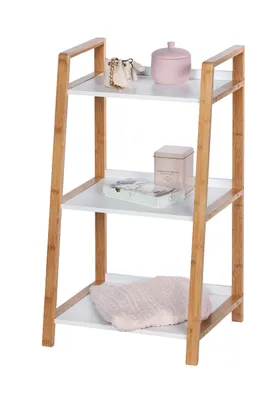Produktbild von WENKO FINJA Bambus Bad Regal mit 3 Ablagen Küchen Diele Stand Aufbewahrung WC
