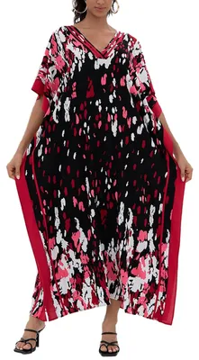 Imagen del producto de Solidchoice - Vestido largo estilo kimono, diseño  y morado