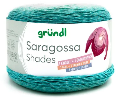 Immagine prodotto di Gründl Saragossa Shades,250g/1000m,bobble sfumato di colore,50% cotone/50% poliammide,NUOVI colori 12 turchese-grigio chiaro ombreggiato