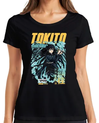 Produktbild von Demon Slayer Tokito Muichiro Mist Hashira Nebel Schwert Geschenk Damen T-Shirt, Schwarz, M
