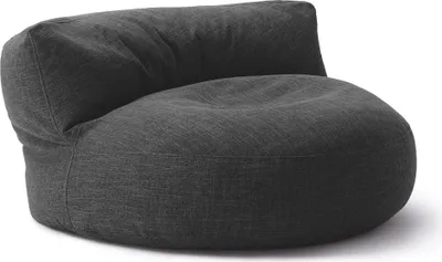 Produktbild von DS Produkte Sitzsack-Lounge, 320l, Dunkelgrau, Rund, Leinen, Interior Line, mit Innensack und Washbag, Komfort-Rückenlehne, für Kinder und Erwachsene, Indoor, 90 cm, 50 cm