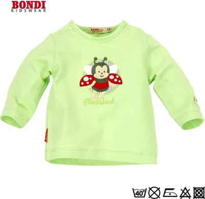 Produktbild von Bondi Kidswear Baby Langarm T-Shirt „Marienkäfer“ – Mint, Größe 62, 100 % Baumwolle