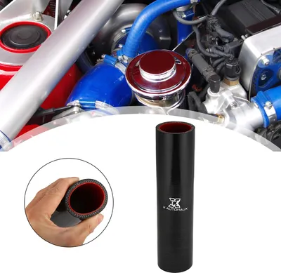 Image de 40mm 1.57" Diamètre Interne Voiture Droit Silicone Tuyau Coupleur Tube Noir Rouge