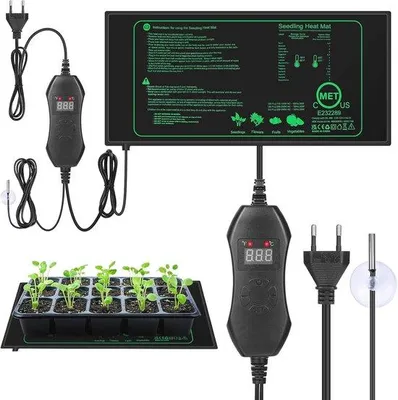 Produktbild von Pflanzenthermostat mit Wärmequelle, 52 x 25 cm, 50 W, Reptilien-Wärmebecken, Wärmeunterstützung für Keimlinge und Pflanzenwachstum