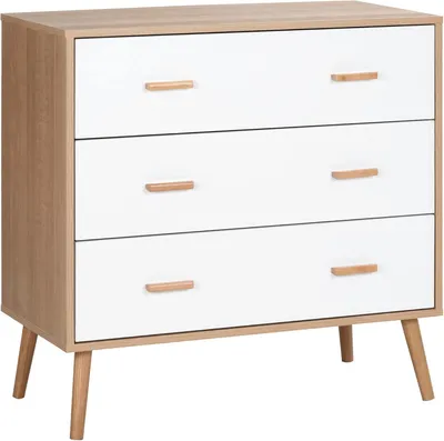 Zdjęcie produktu dla Komoda - Komoda z szufladami - Komoda - Szafka - Wielofunkcyjna szafka do przechowywania - Skandynawski design - 3 pojemne szuflady
