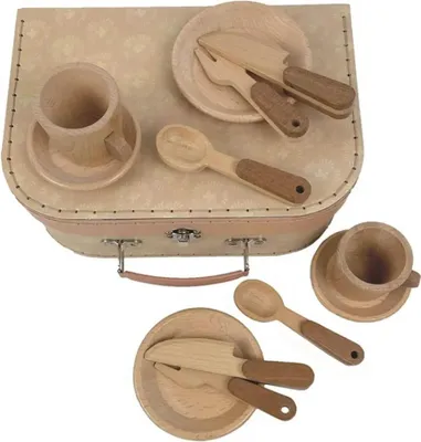 Obrázok produktu pre Drevená raňajková súprava v kufríku