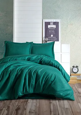 Immagine prodotto di L'Essentiel Linge de Maison, Stripe- CTN3627, verde petrolio, piumone, 100% cotone sateen