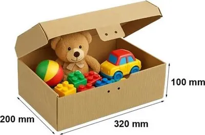 Zdjęcie produktu dla Eko Karton Karbowany z Pokrywką - Kufer na Prezent 320x200x100 mm