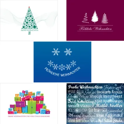 Produktbild von PRICARO Weihnachtskarten mit Briefumschlägen und Postkarten "Motive 3", A6, 40 Stück