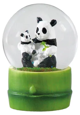 Schneeball-Dekoration Wasser-Panda, mehrfarbig, 6,5 cm