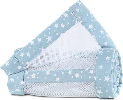 Produktbild von babybay Nestchen Mesh-Piqué passend für Modell Original, azurblau Sterne weiß