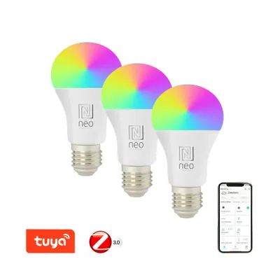 Produktbild von IMMAX NEIN SCHLAU Set 3x Birne LED E27 11W RGB+CCT Farbe und weiß, dimmbar,...