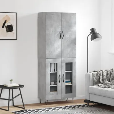 Obrázok produktu pre vidaXL Highboard concrete grey 69,5x34x180 cm odvodený drevený výrobok