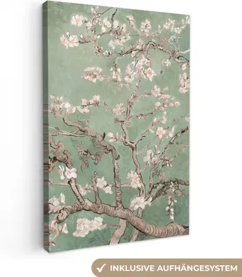 Obrázek produktu pro OneMillionCanvasses® - Obrazy na plátně - Květ mandloně - Umění - Van Gogh - Zelená, Fototapeta, nástěnná dekorace obrazy obývací pokoj, 60x90cm