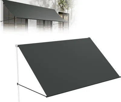 Obrázek produktu pro XMTECH markýza s padacím ramenem 235 x 145 cm markýza na balkón ochrana proti slunci s UV ochranou a polyesterem odolným proti povětrnostním vlivům, nástěnná montáž pro balkón okno terasa, včetně montážního materiálu, antracitová barva