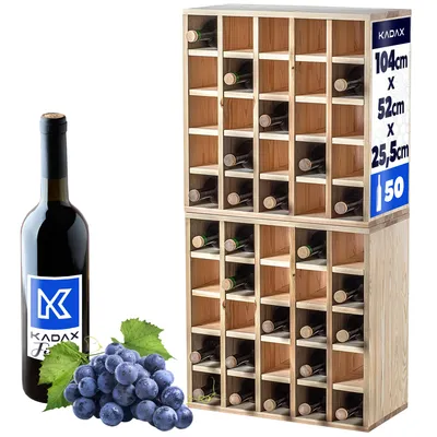 Produktbild von KADAX Weinregal Holz Schachbrett Hellbraun 2 Stk
