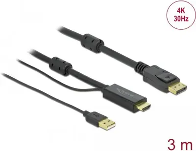 Image de DeLOCK Câble HDMI vers DisplayPort 4K 30 Hz 3 m