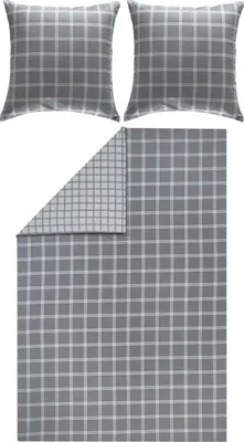 Produktbild von Erwin Müller Wendebettwäsche grau 1x 200x200 cm + 2x 80x80 cm