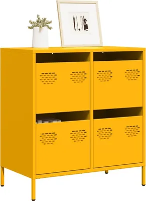 Image de Maison Exclusive - Buffet jaune moutarde 68x39x73,5 cm Acier laminé à froid