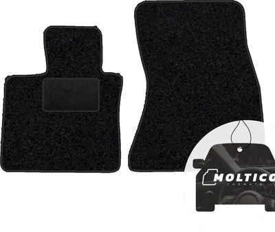 Produktbild von moto-MOLTICO Vorne Fußmatten Auto Velours Autoteppiche Schwarz Automatten Set 2-teilig passend für BMW X6 II F16 2014-2019