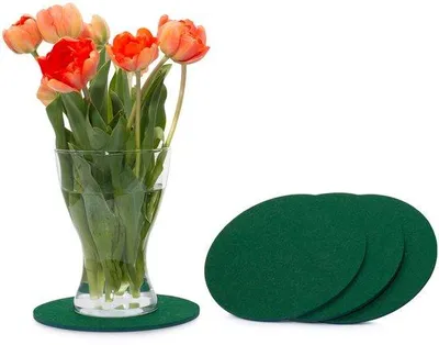 Produktbild von Vilt-Unterteller rund 20cm Pack von 4 farblich auswählbar grün, Unterteller für Tisch und Bar als Glas-Unterteller/Trinkunterteller für Glas und Gläser