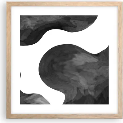 Produktbild von Gerahmtes Poster - Rahmen in heller Eiche - Abstraktion Form Figur - 40x40 cm - Wand Bild - Wanddeko - Wandbilder - Kunstposter - Wandposter - Bilderrahmen - Bilder - Kunstdruck - P2NAC40x40-5134