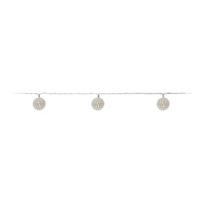 Obrázek produktu pro Girlanda na baterie 10 LED s barevnými kuličkami bílé světlo bílé teplé 1,3 m