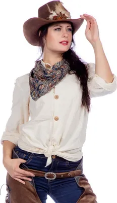 Produktbild von Authentiek Western Cowgirl Hemd Dame Grace Wit 36