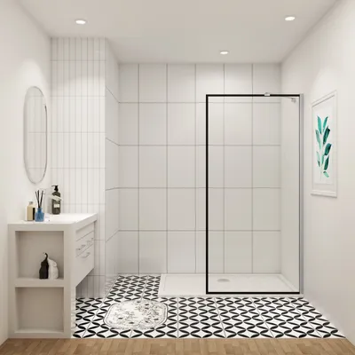 Produktbild von 8mm NANO Glas Duschwand (780-800mm)80x200cm Walk in + 45cm  Stabilisator Duschabtrennungen Dusche