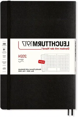 Productafbeelding van Famanu Maandplanner, zachte kaft (B5), 2024, 16 maanden, zwart, in het Engels